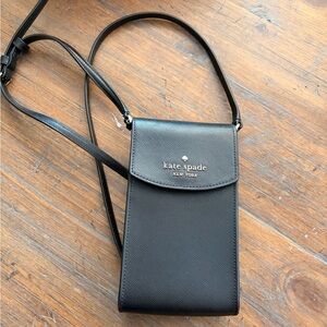 Kate Spade Black Leather Phone Crossbody